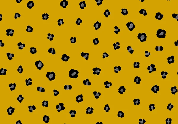 Dibujado Mano Brillante Sin Fisuras Con Puntos Leopardo Forma Flores — Foto de Stock