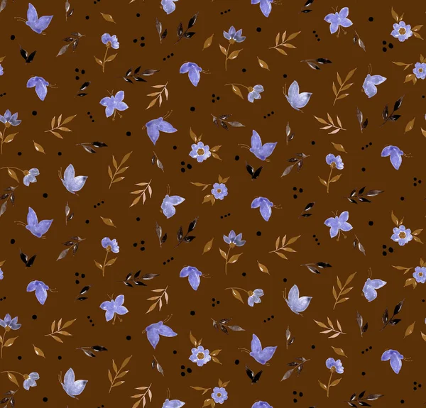 Nahtlose Bunte Helle Muster Mit Schmetterlingen Und Blättern — Stockfoto