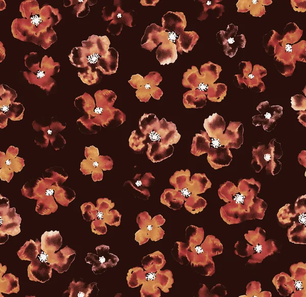 Dibujado Mano Patrón Brillante Colorido Sin Costuras Con Flores Amapolas —  Fotos de Stock
