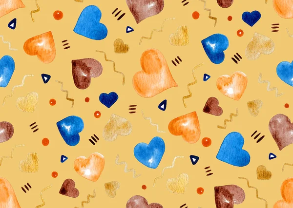Pürüzsüz Renkli Parlak Desenli Kalpler — Stok fotoğraf