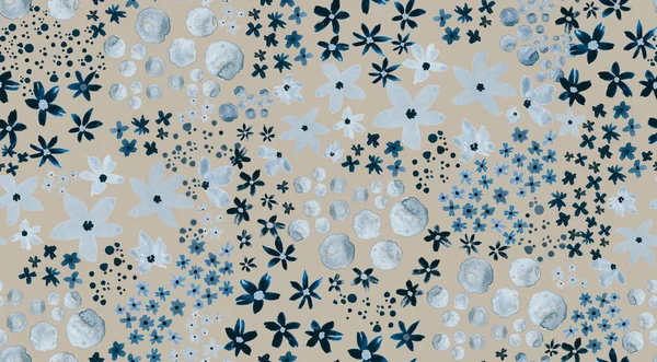 Renkli çiçeklerle renksiz, parlak desenli el çizimi  