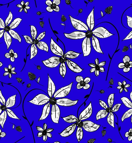 手描きアブストラクト水彩花 — ストック写真