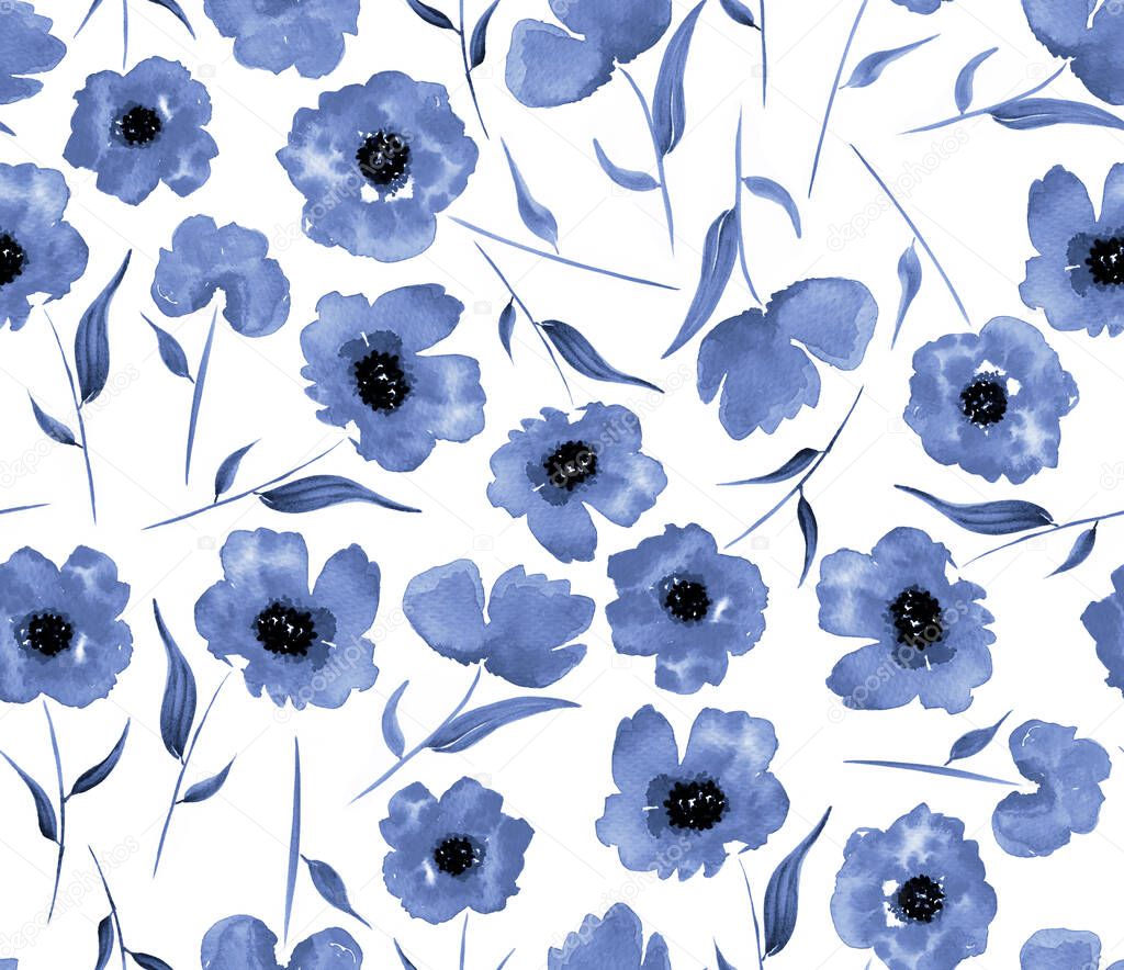 seamless colorful bright pattern with beautiful poppies  