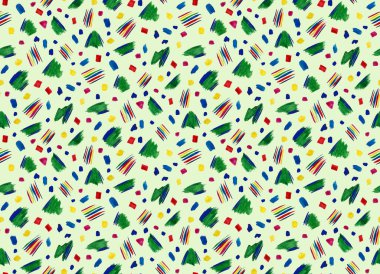 Elleri, bulanık suluboya geometrik şekillerle renksiz parlak desenler çizmiş.