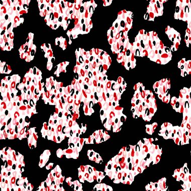 Leopar benekli, renksiz, parlak desenli el çizimi.