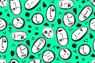 soyut renksiz, duygusal maskeli parlak desen 