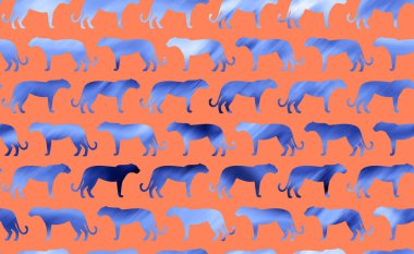 Renkli arka planda leoparları olan kusursuz patte4rn 