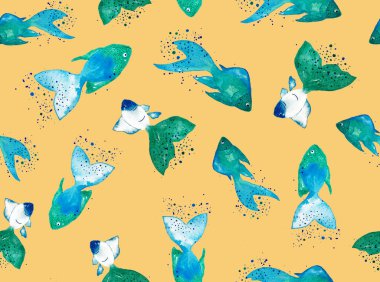 Renksiz parlak desenli güzel balıklar. 