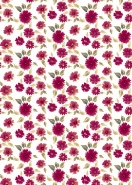 Renkli çiçeklerle renksiz, parlak desenli el çizimi