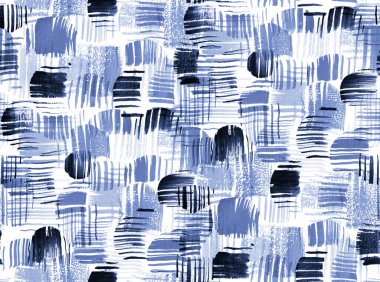 Elleri, bulanık suluboya fırça darbeleriyle renksiz, parlak desenli.