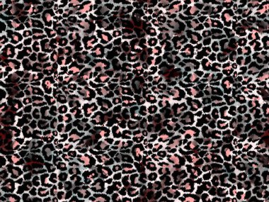 Leopar benekli, renksiz, parlak desenli el çizimi.