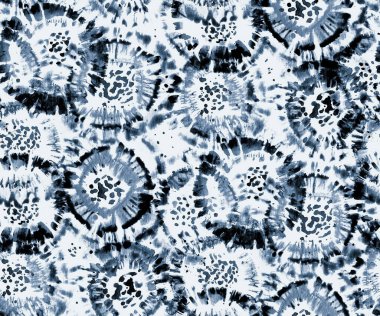 Çiçeksel Diy Shibori tarzında renksiz parlak desenli el çizimi