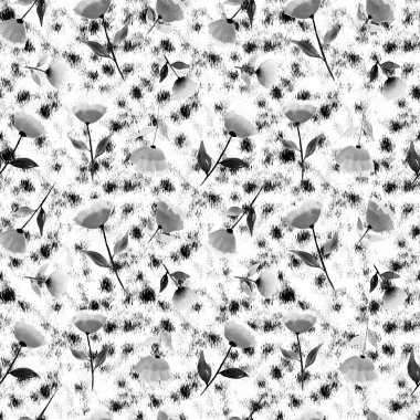 Renkli çiçeklerle el çizimi kusursuz desen 