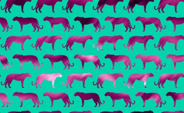 Renkli arka planda leoparları olan kusursuz patte4rn 