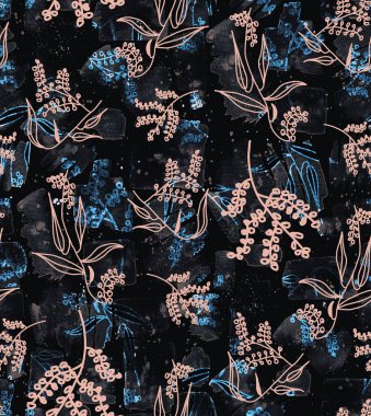 Kusursuz renkli, yapraklarla karışık bir desen. 