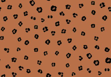 Çiçek şeklinde leopar benekleri olan pürüzsüz parlak desenli el çizimi.