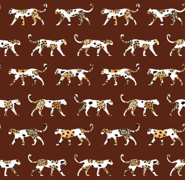 Benekli arka planda leoparlar olan kusursuz patte4rn. 