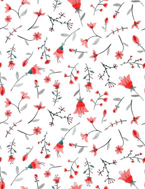 Çiçeklerle el çizimi renksiz arkaplan