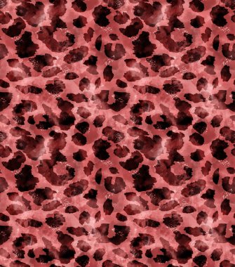 Leopar benekleri ile el çizimi renksiz kravat boyası arka plan 