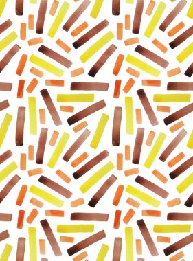 Elleri, bulanık suluboya geometrik şekillerle renksiz parlak desenler çizmiş.