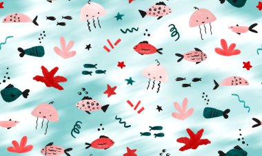 Renksiz parlak desenli güzel balıklar. 