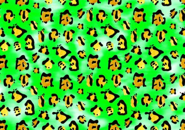 Leopar benekli, renksiz, parlak desenli el çizimi.