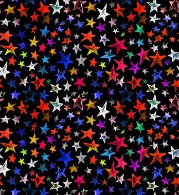 Suluboya yıldızları ile renksiz parlak desen