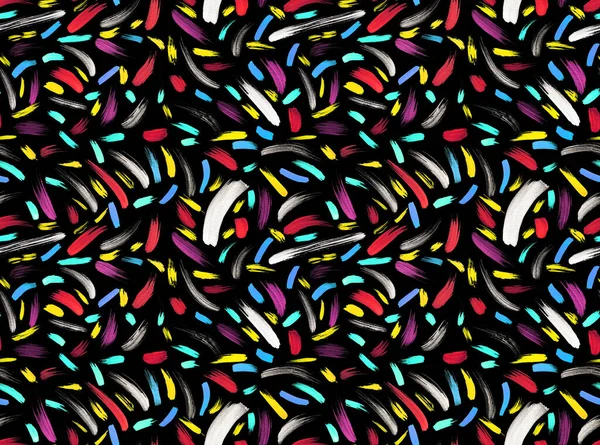 Hand Drawn Seamless Colorful Bright Pattern Blurry Watercolor Brush Strokes — Stock Photo, Image