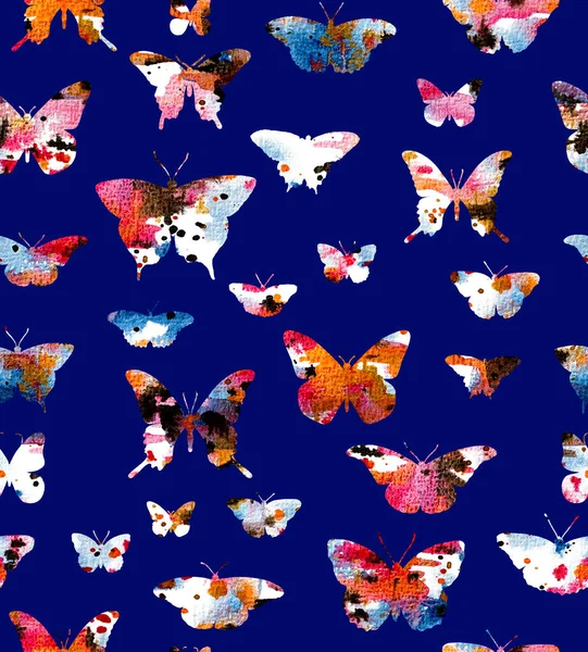 蝶とシームレスなカラフルな明るいパターン — ストック写真