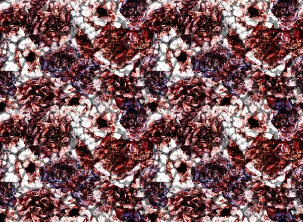 Handgezeichnete Nahtlose Bunte Helle Muster Mit Leopardenflecken Und Blumen — Stockfoto