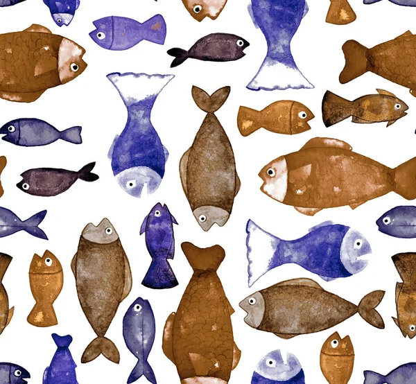 Seamless Colorful Bright Pattern Beautiful Fishes — Stock Photo, Image