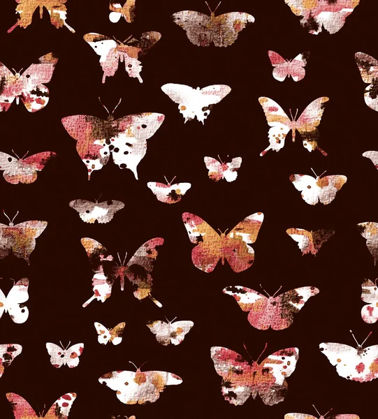 Bezszwowy Kolorowy Jasny Wzór Motylami — Zdjęcie stockowe