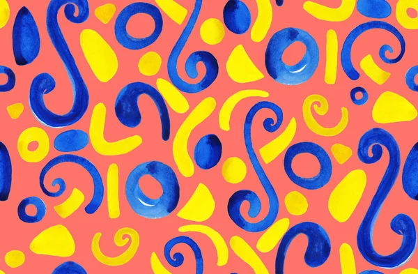 Dibujado Mano Brillante Colorido Patrón Azulejos Italianos Con Coloridos Símbolos —  Fotos de Stock