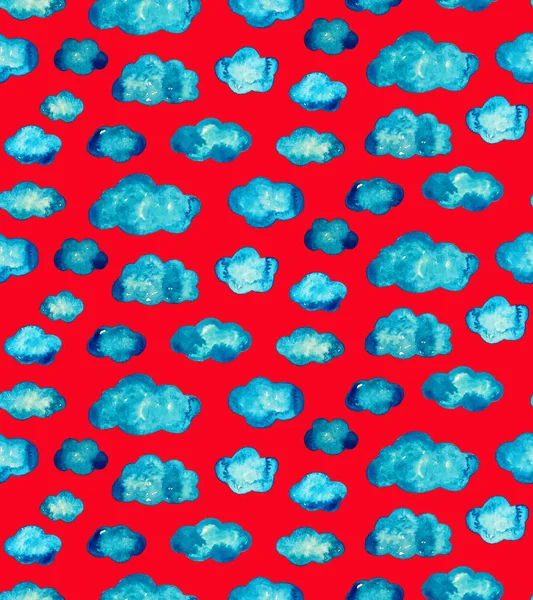 Patrón Brillante Colorido Sin Costuras Abstracto Con Nubes Esponjosas —  Fotos de Stock