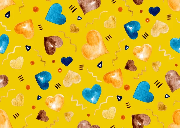 Pürüzsüz Renkli Parlak Desenli Kalpler — Stok fotoğraf