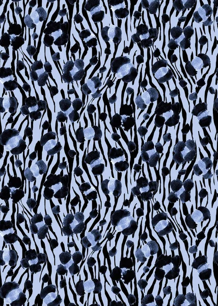 Hand Drawn Seamless Bright Pattern Zebra Stripes Leopard Spots — Stock Photo, Image