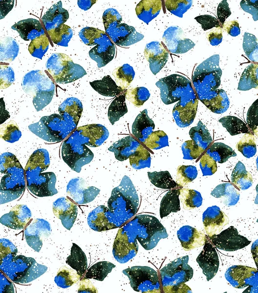 Zökkenőmentes Színes Fényes Minta Pillangókkal Pontokkal — Stock Fotó
