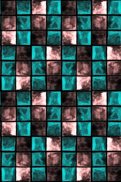 Hand Drawn Seamless Pattern Squares — Stock Photo, Image