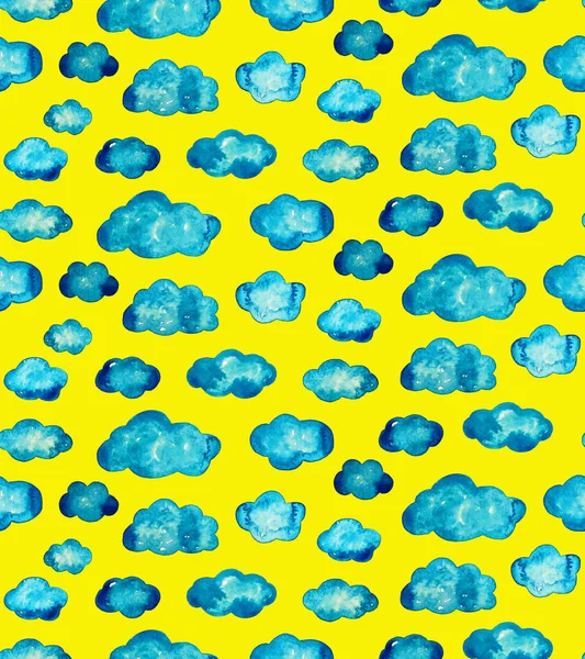 Patrón Brillante Colorido Sin Costuras Abstracto Con Nubes Esponjosas — Foto de Stock