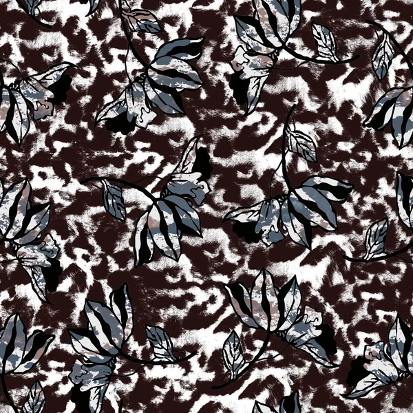 Dibujado Mano Patrón Brillante Colorido Sin Costuras Con Manchas Leopardo —  Fotos de Stock