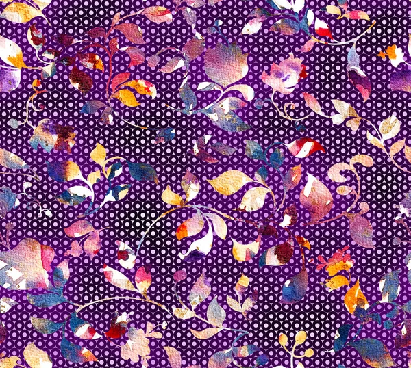 Seamless Geometric Bright Pattern Circles Colorful Flowers — Zdjęcie stockowe