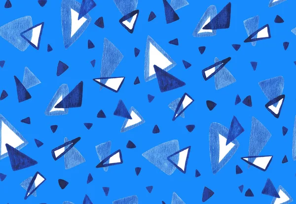 Бесшовный Яркий Рисунок Расплывчатыми Треугольниками Акварелью — стоковое фото