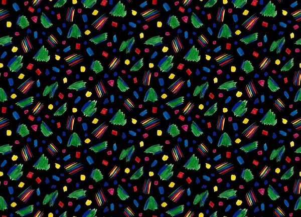 Elleri Bulanık Suluboya Geometrik Şekillerle Renksiz Parlak Desenler Çizmiş — Stok fotoğraf