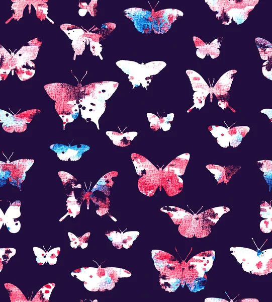 Seamless Colorful Bright Pattern Butterflies — Zdjęcie stockowe