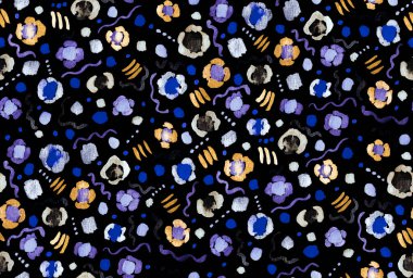 El çizimi pürüzsüz renkli parlak leopar deseni 