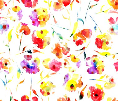 Güzel gelinciklerle renksiz parlak desenli  