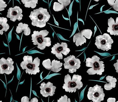 Güzel gelinciklerle renksiz parlak desenli  