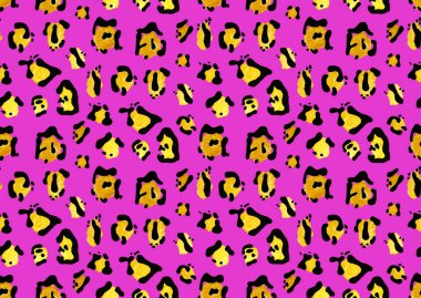 Leopar benekli, renksiz, parlak desenli el çizimi.