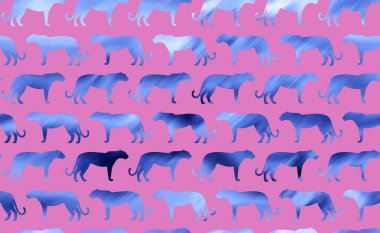 Renkli arka planda leoparları olan kusursuz patte4rn 