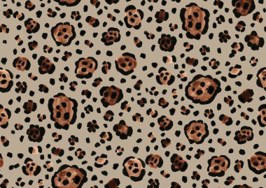 Leopar benekli, renksiz, parlak desenli el çizimi.